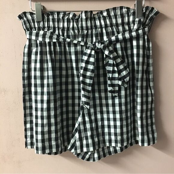 Joie Cleantha Black & White Gingham High Waisted Shorts Size L NWT - Picture 10 of 10